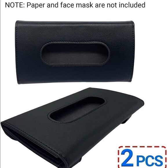 Car visor tissue, mask holder Black set of 2 NWT - Picture 9 of 9